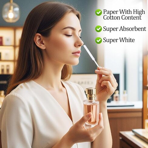 2000 Pcs Perfume Test Strips, White Paper Fragrance Blotters Disposable Highly Absorbent Scent Strips for Essential Oils, Aromatherapy, Diffuser and Fragrance Testing in Kuwait