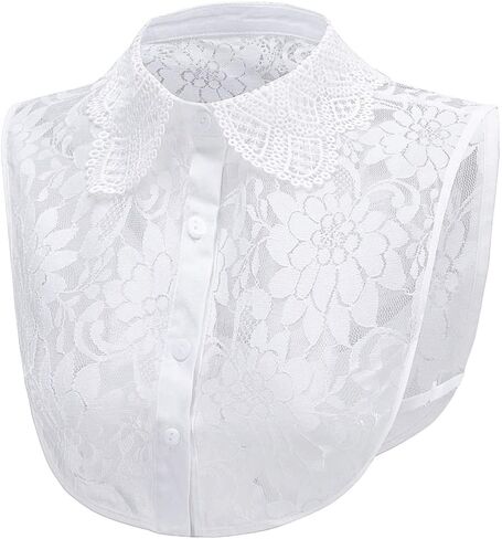 LoudSung Fake Collar Detachable Half Shirt Blouse False Collar Lapel Top Elegant Design for Women Girls in Kuwait