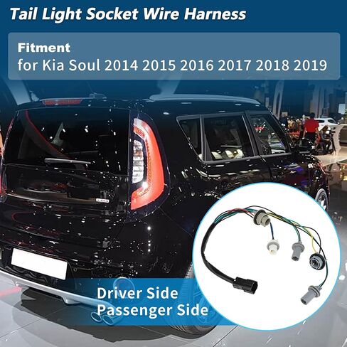 Tail Lamp Harness LH or RH for Kia Soul 2014 2015 2016 2017 2018 2019 No.92450-B2000 Rear Tail Light Lamp Socket Wiring in Saudi Arabia