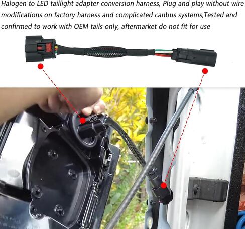 2 Pcs Halogen to LED Taillight Tail Lamp Upgrade Adapter Conversion Wiring Harness for Ram 2500 3500 2019-2024 5th Gen Not Fits Aftermarket in Saudi Arabia