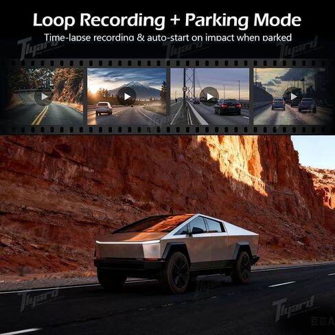 Mirror Dash Cam Backup Camera for CyberTruck, 11.26" HD Smart Rearview Mirror with Front/Rear Recording, WiFi Connection, Night Vision, Touch Screen, IP68 Waterproof Structure in Kuwait