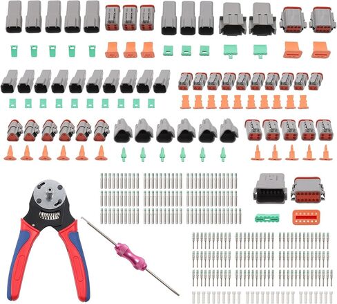 Complete 338pc DT Series Connector Kit for Automotive, Marine and Industrial Use Includes 2-12 Pin Connectors, 4-Way Crimper and Pin Removal Tool in Saudi Arabia