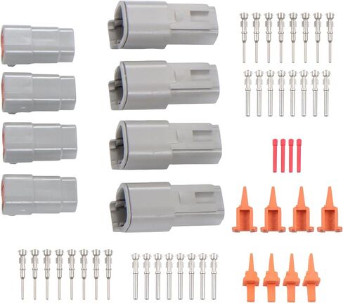 Universal 4-Pin DTM Connector Kit for 20-22AWG Wire - Easy Install for Automotive, Marine, RV, Motorcycle and Outdoor Equipment in Saudi Arabia