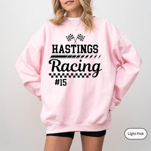 قميص سباق مخصص للجنسين وتي شيرت بألوان مريحة - ملابس سباق فائقة النعومة وشخصية مع اسم ورقم مخصصين؛ هدية مثالية لمحبي السباق ومحبي الدراجات الترابية والمتسابقين متعددي الاستخدامات in Kuwait