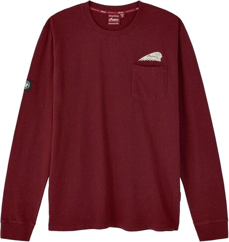 Indian Motorcycle Men's Script Icon Pocket Long Sleeve T-Shirt, Port - 2865615 in Kuwait