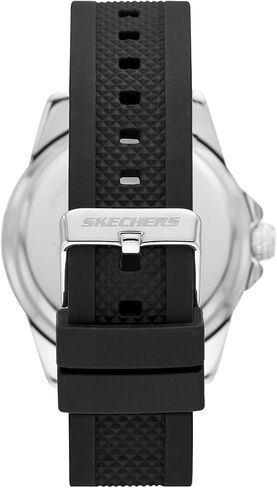 Skechers Men's Longfellow Quartz Three-Hand Date Watch, Color: Silver, Black (Model: SR5141) in Saudi Arabia