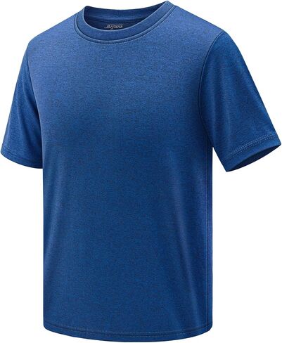 قمصان Bigant Boys ذات الأداء الجاف بعامل حماية من الأشعة فوق البنفسجية 50+ بأكمام قصيرة وواقي من الطفح الجلدي للشباب والأطفال ملابس رياضية رياضية للمدرسة in Kuwait