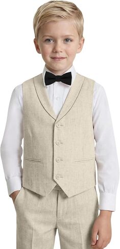 الأولاد الكتان الدعاوى لصبي سليم صالح 4 قطعة سترة السراويل التعادل الشاطئ الصيف خفيفة الوزن مجموعة للمراهقين فستان ملابس الزفاف الزي in Kuwait