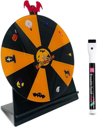 Spinning Prize Wheel, 6 inch Wheel-Spinning Wheel for Prizes with Stand, 6,8,10 Slots Color Small Tabletop Roulette Spinner, Easy Assembly and Erasable, Portable in Saudi Arabia