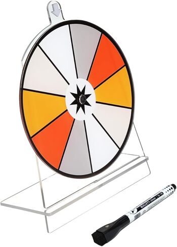 Spinning Prize Wheel, 6 inch Wheel-Spinning Wheel for Prizes with Stand, 6,8,10 Slots Color Small Tabletop Roulette Spinner, Easy Assembly and Erasable, Portable in Saudi Arabia