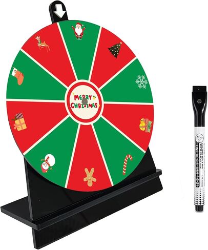 Spinning Prize Wheel, 6 inch Wheel-Spinning Wheel for Prizes with Stand, 6,8,10 Slots Color Small Tabletop Roulette Spinner, Easy Assembly and Erasable, Portable in Saudi Arabia