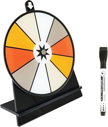 Spinning Prize Wheel, 6 inch Wheel-Spinning Wheel for Prizes with Stand, 6,8,10 Slots Color Small Tabletop Roulette Spinner, Easy Assembly and Erasable, Portable in Saudi Arabia