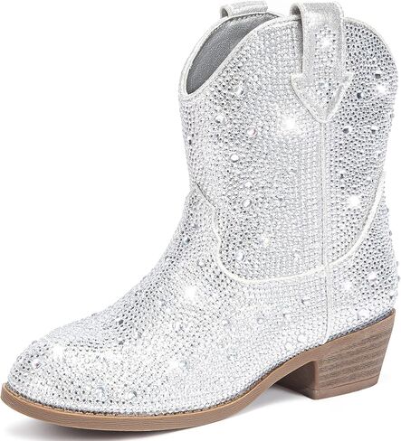 Cowgirl Boots for Girls Rhinestone Cowboy Boot Ankle Booties Sparkly Dress Toddler Little Girl Big Kids Party Birthday in Kuwait