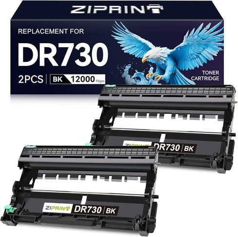 ZIPRINT 2-Pack Dr730 Drum Unit Replacement for Brother DR-730 DR 730 for MFC-L2710DW MFC-L2750DW MFC-L2730DW MFC-L2750DWXL DCP-L2550DW HL-L2370DW HL-L2350DW HL-L2395DW Printer, 12000 Pages Yield in Kuwait