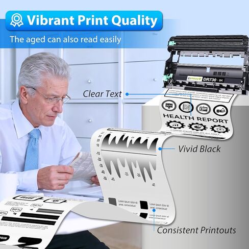 ZIPRINT 2-Pack Dr730 Drum Unit Replacement for Brother DR-730 DR 730 for MFC-L2710DW MFC-L2750DW MFC-L2730DW MFC-L2750DWXL DCP-L2550DW HL-L2370DW HL-L2350DW HL-L2395DW Printer, 12000 Pages Yield in Kuwait