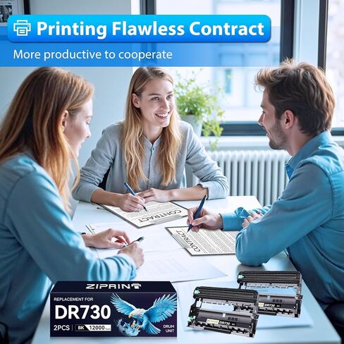 ZIPRINT 2-Pack Dr730 Drum Unit Replacement for Brother DR-730 DR 730 for MFC-L2710DW MFC-L2750DW MFC-L2730DW MFC-L2750DWXL DCP-L2550DW HL-L2370DW HL-L2350DW HL-L2395DW Printer, 12000 Pages Yield in Kuwait