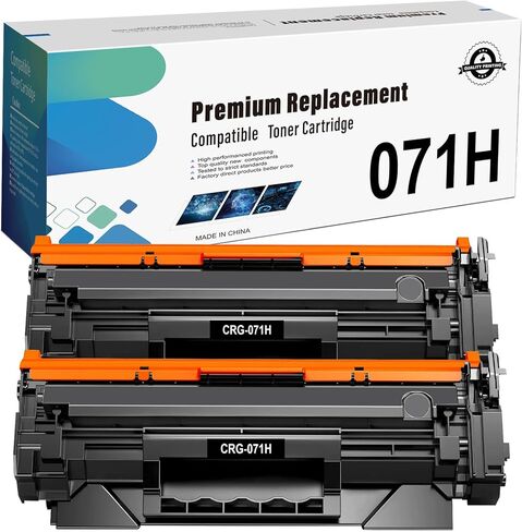 071H Black Toner Cartridge 2 Pack Compatible Replacement for Canon 071 071H CRG071H Black Toner Work for Canon imageCLASS LBP122dw LBP122 LBP120 MF270 Mf272dw Mf273dw Mf275dw Printers in Kuwait