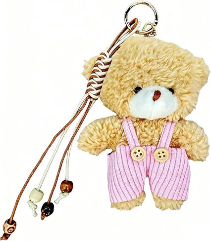 8 Inch Bear Keychain, Charms for Handbag, Backpack Accessories Pendant, Pink White in Saudi Arabia