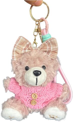 8 Inch Bear Keychain, Charms for Handbag, Backpack Accessories Pendant, Pink White in Saudi Arabia