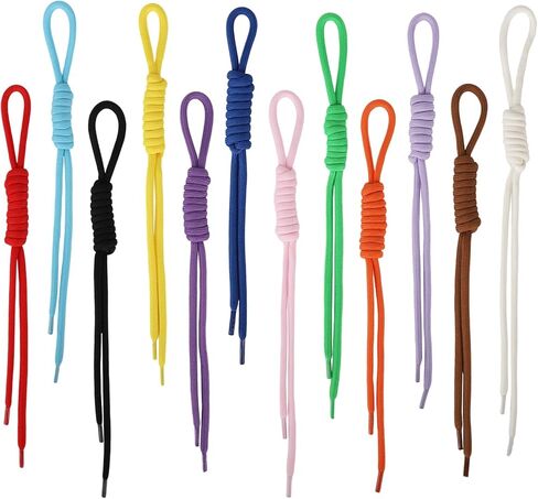 12pcs Colorful Paracord Keychain Bag Charms, Braided Rope Cord Bag Charm for Purse Backpack Handbag Decoration Accessories in Kuwait