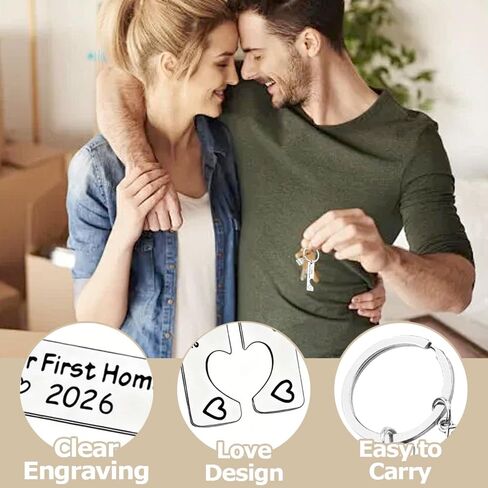 New Home Keychain Set Stainless Steels Our First Home Keychains 2026 Housewarming Keyring Gift with Velvet Pouch for Couple New House Owner Gifts in Saudi Arabia