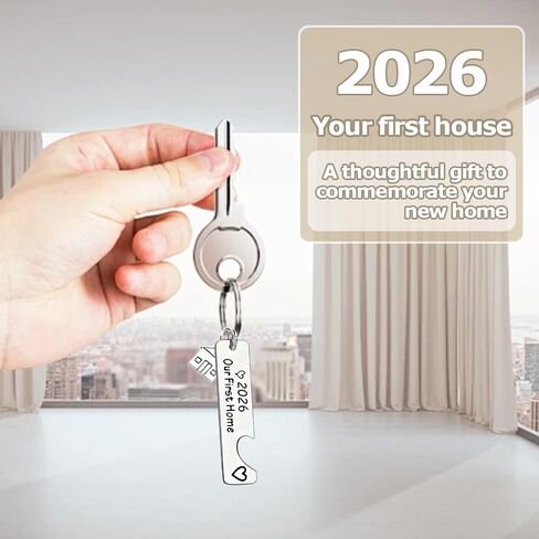 New Home Keychain Set Stainless Steels Our First Home Keychains 2026 Housewarming Keyring Gift with Velvet Pouch for Couple New House Owner Gifts in Saudi Arabia