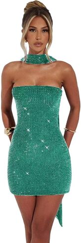 فساتين العودة للوطن بالترتر اللامع للمراهقات 2026 فستان قصير بالترتر Bodycon ثوب كوكتيل in Kuwait