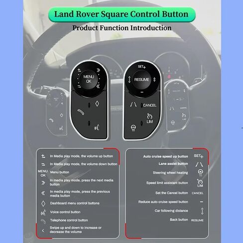 1 Pair Car Steering Wheel Buttons for Range Rover Vogue L405 Sport L494 2013-2017, for Land Rover Discovery 5 2017-2019 Steering Wheel Control Press Touch Switch Plug and Play Automotive Kit in Kuwait
