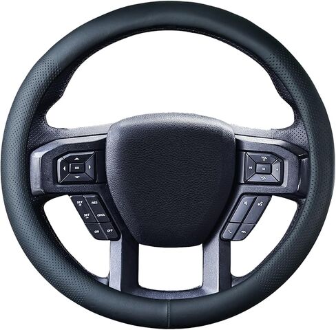 Car Steering Wheel Cover for Ford F-150 F-150 Lightning Super Duty Mustang Mach-E Explorer Escape Ranger Bronco Maverick, Universal Standard Size 14.5-15 inch Black Car Wheel Protector in Saudi Arabia