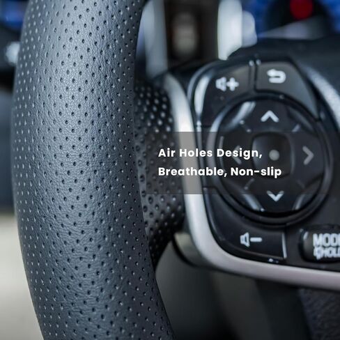 Car Steering Wheel Cover for Ford F-150 F-150 Lightning Super Duty Mustang Mach-E Explorer Escape Ranger Bronco Maverick, Universal Standard Size 14.5-15 inch Black Car Wheel Protector in Saudi Arabia