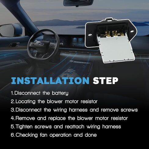 HVAC Blower Motor Resistor with Wire Harness Compatible with Hyundai Accent Tucson Velost-er Replacement for Kia Forte Forte5 Rio Sport-Age # 971281M000, JA1837 in Kuwait
