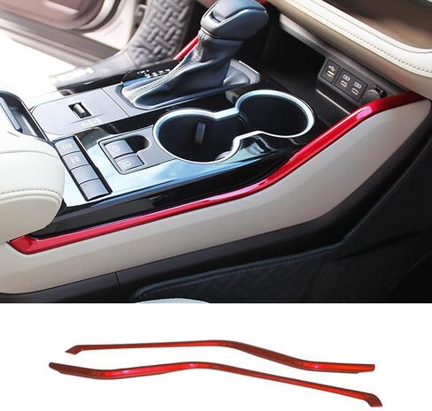 Car Accessories Fit for Toyota Highlander 2020 2021 2022 2023 Interior Center Console Gear Shift Panel Side Trim Cover (Red) ABS 2 PCS in Saudi Arabia