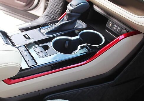 Car Accessories Fit for Toyota Highlander 2020 2021 2022 2023 Interior Center Console Gear Shift Panel Side Trim Cover (Red) ABS 2 PCS in Saudi Arabia