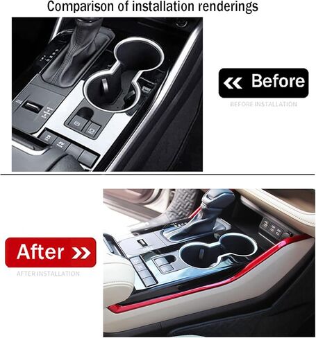Car Accessories Fit for Toyota Highlander 2020 2021 2022 2023 Interior Center Console Gear Shift Panel Side Trim Cover (Red) ABS 2 PCS in Saudi Arabia