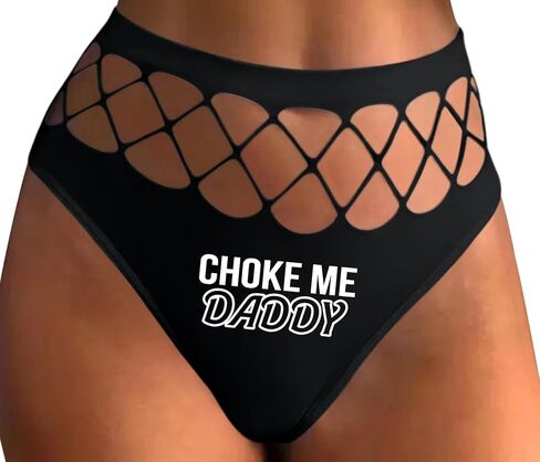 Knaughty Knickers Choke Me Daddy for DDLG Babygirl CGL Black Fishnet Thong Adult Flirty Fun in Saudi Arabia