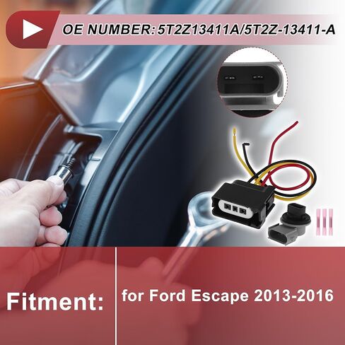 1 Set Turn Signal Light Socket Wiring for Ford Escape 2013-2016 No.5T2Z13411A/5T2Z-13411-A Lamp Bulb Pigtail Connector Harness in Saudi Arabia