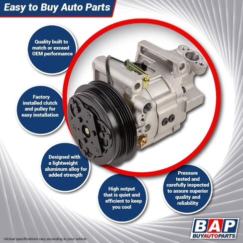ضاغط التيار المتردد وقابض تكييف الهواء لـ Pontiac Vibe 2003 2004 2005 2006 2007 2008 - BuyAutoParts 60-00990NA NEW in Kuwait