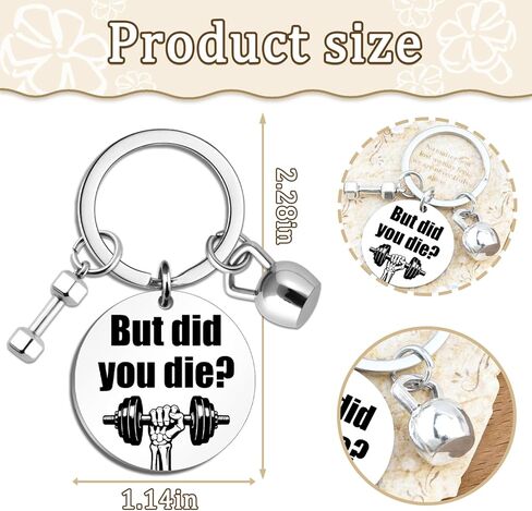 But Did You Die Keychain Gym Keychain Cool Gifts for Gym Rats Crossfit Gifts for Personal Trainers Workout Gift for Men Fitness Lovers Women Gyms Lovers Funny Keychains for Men Women in Kuwait