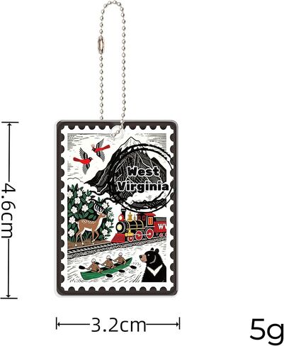 سلسلة مفاتيح West Virginia Souvenirs Fashion Forever Stamps - مزخرفة بحلقة مفاتيح - Forever Stamps Spot M in Saudi Arabia