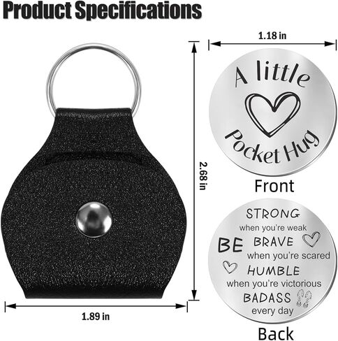 Pocket Hug Token Keychain for Women, Strong Women Gifts, Long Distance Relationship Keepsake Gifts, Badass Gifts for Family Friend Colleague Comrades in Kuwait