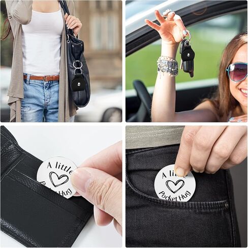 Pocket Hug Token Keychain for Women, Strong Women Gifts, Long Distance Relationship Keepsake Gifts, Badass Gifts for Family Friend Colleague Comrades in Kuwait