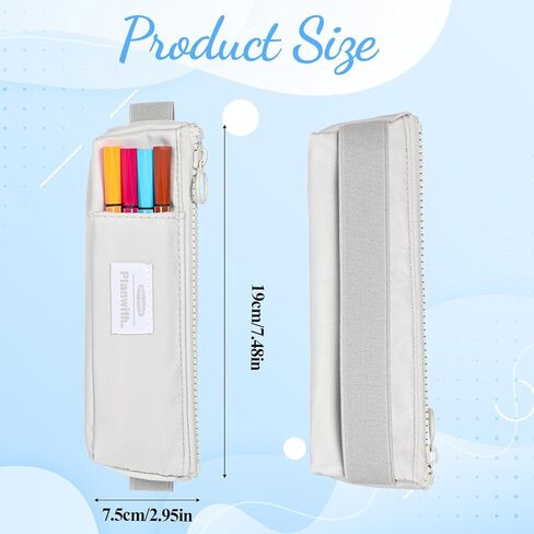 حامل أقلام مرن للكمبيوتر المحمول، حقيبة أقلام رصاص مرنة للكمبيوتر المحمول، حقيبة أقلام رصاص صغيرة مع شريط مطاطي قابل للتعديل، حامل أقلام مجلة للوازم المكتبية المنزلية (رمادي) in Kuwait