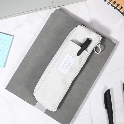 حامل أقلام مرن للكمبيوتر المحمول، حقيبة أقلام رصاص مرنة للكمبيوتر المحمول، حقيبة أقلام رصاص صغيرة مع شريط مطاطي قابل للتعديل، حامل أقلام مجلة للوازم المكتبية المنزلية (رمادي) in Kuwait