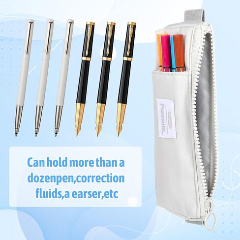 حامل أقلام مرن للكمبيوتر المحمول، حقيبة أقلام رصاص مرنة للكمبيوتر المحمول، حقيبة أقلام رصاص صغيرة مع شريط مطاطي قابل للتعديل، حامل أقلام مجلة للوازم المكتبية المنزلية (رمادي) in Kuwait