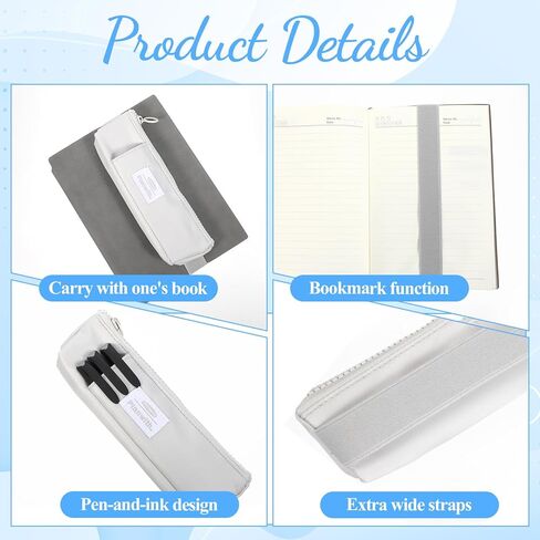 حامل أقلام مرن للكمبيوتر المحمول، حقيبة أقلام رصاص مرنة للكمبيوتر المحمول، حقيبة أقلام رصاص صغيرة مع شريط مطاطي قابل للتعديل، حامل أقلام مجلة للوازم المكتبية المنزلية (رمادي) in Kuwait