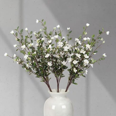 Giegxin 45 Inch Artificial Yellow Forsythia Flowers Branches Fake Spring Forsythia Long Stem 3 Pcs Silk Orchids Flowers for Vase Floral Arrangement Wedding Party Spring Home Decoration in Kuwait