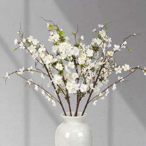 Giegxin 45 Inch Artificial Yellow Forsythia Flowers Branches Fake Spring Forsythia Long Stem 3 Pcs Silk Orchids Flowers for Vase Floral Arrangement Wedding Party Spring Home Decoration in Kuwait