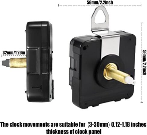 5 Set DIY Wall Clock Movement Accessories Clockwork Repair Parts Kits Mechanism Black Long Spindle Replacement in Saudi Arabia