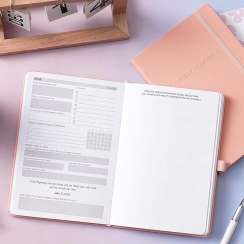 2026 Planner - Christian Planner 2026 Weekly and Monthly, Jan.2026 - Dec.2026, Bible Journal, 8.37" x 5.75", 2026 Christian Planner with Leather Hardcover, Pen Holder, Pocket in Kuwait
