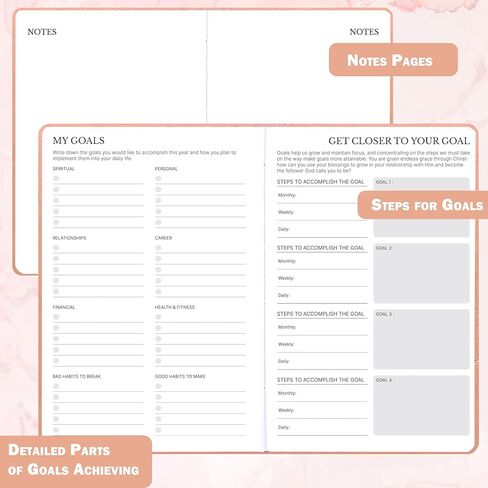 2026 Planner - Christian Planner 2026 Weekly and Monthly, Jan.2026 - Dec.2026, Bible Journal, 8.37" x 5.75", 2026 Christian Planner with Leather Hardcover, Pen Holder, Pocket in Kuwait